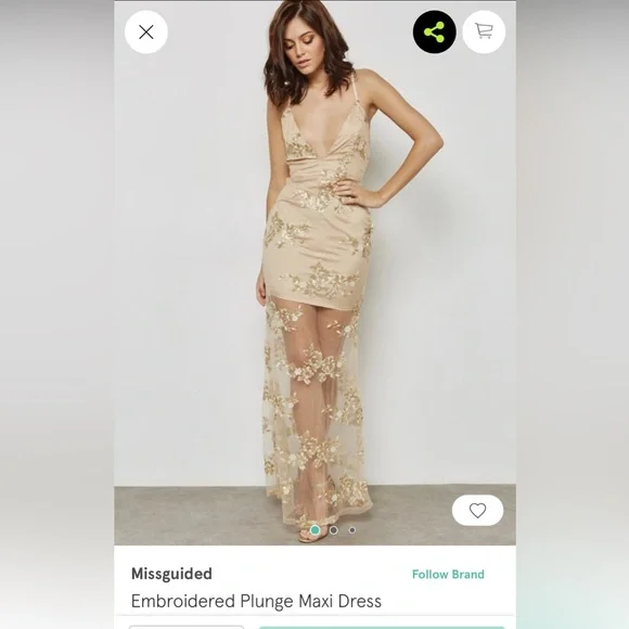 green emerald velvet dress MISSGUIDED PEACE & LOVE GOLD EMBELLISHED DRESS – Interpolate co Demo Store main image 0